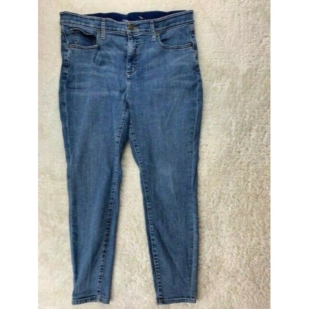 Isaac Mizrahi Size 16 Womens Jeans Mid Rise Medium Wash Stretch Skinny Ankle